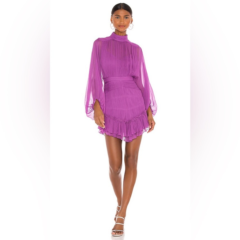 Shona Joy Emilia Long Sleeve Mini Dress Ultra Violet